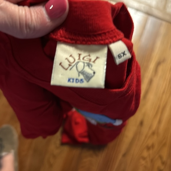 Luigi kids snowman appliqué red long sleeve T-shirt sizes 6X and 10 EUC - Picture 4 of 4